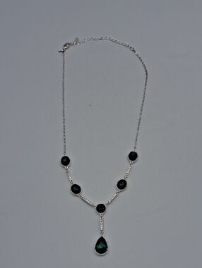 Emerald Teardrop Pendant Necklace - Women Jewelry